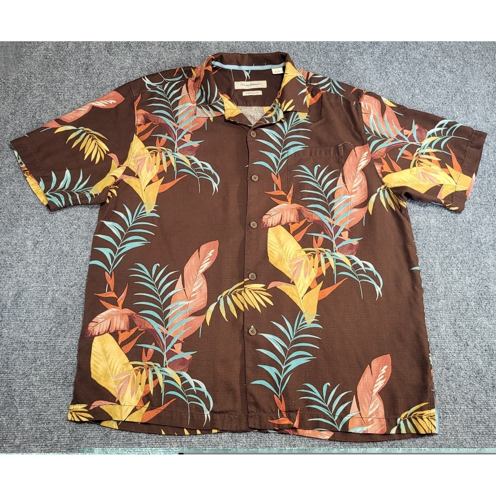 Tommy Bahama Men's "The Frond-tier" Short-Sleeve Camp 100% Silk Shirt Sz X-Large